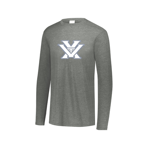 [FTLCUBGY-AXS-LOGO1] Decker Men's Tri-Blend T-Shirt - Long Sleeve (Adult XS, Gray, Logo 1)