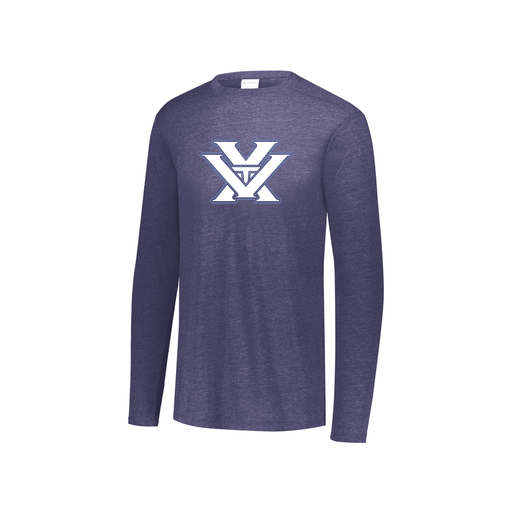 [FTLCUBNV-YS-LOGO1] Decker Youth Tri-Blend T-Shirt - Long Sleeve (Youth S, Navy, Logo 1)