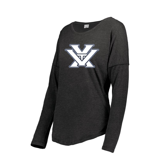 [FTLCUBBK-FAXS-LOGO1] Decker Women's Tri-Blend T-Shirt - Long Sleeve (Female Adult XS, Black, Logo 1)
